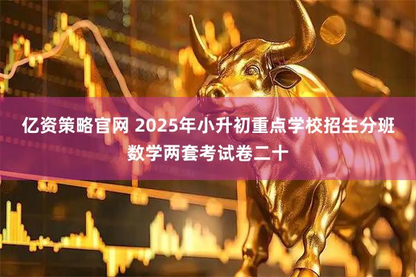 亿资策略官网 2025年小升初重点学校招生分班数学两套考试卷二十