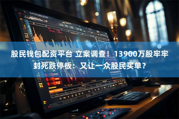 股民钱包配资平台 立案调查！13900万股牢牢封死跌停板：又让一众股民买单？