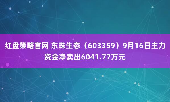 红盘策略官网 东珠生态（603359）9月16日主力资金净卖出6041.77万元